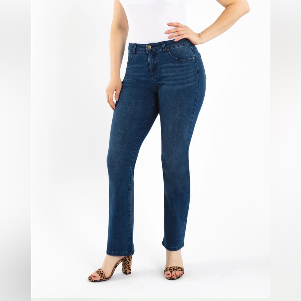 Measure & Made NWT Dk Wash Jeans High-Rise Straight Leg Women’s Jeans, Sz 12